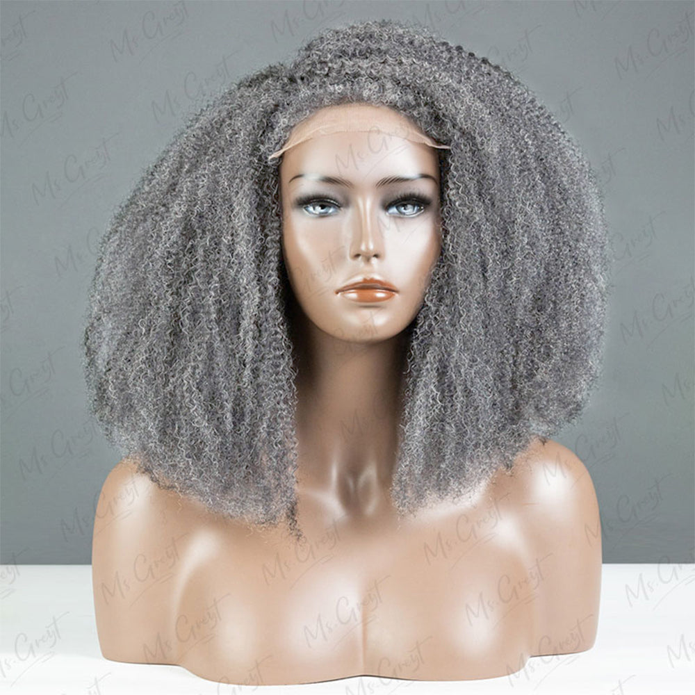 51 Coily Human Hair Wig With Kinky Edges GKEW003