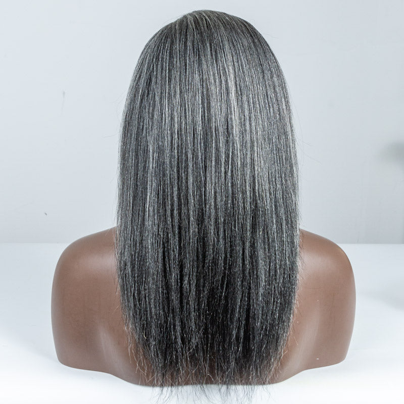 Grey Yaki Human Hair Headband Wig - MF-25