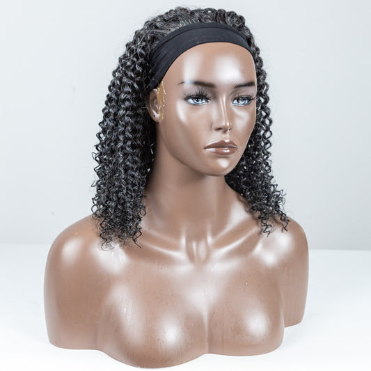 #34 Curly Human Hair Headband Wig - MF-30