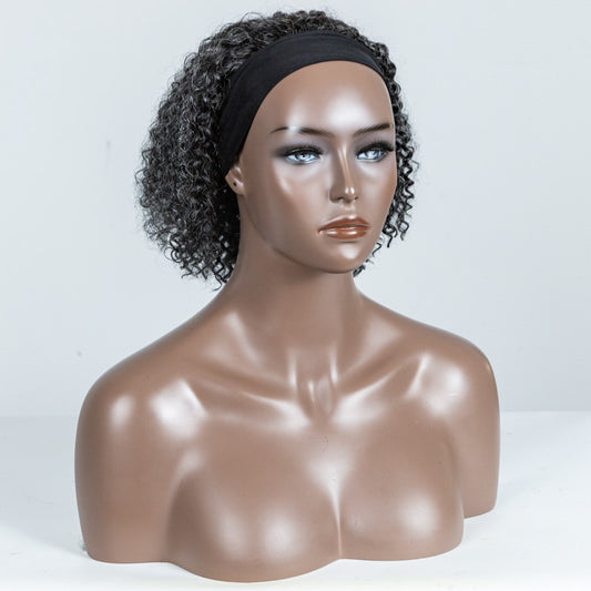 #34 Curly Human Hair Headband Wig - MF-32