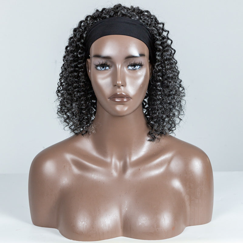 #34 Curly Human Hair Headband Wig - MF-34