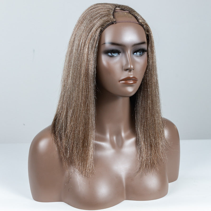 Brownish Grey Yaki V-Part Wig One Size Fits All - MS-50