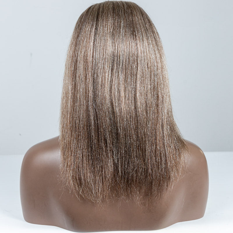 Brownish Grey Yaki V-Part Wig One Size Fits All - MS-50