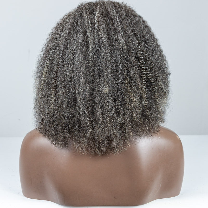 #44 Coily Human Hair 3 In 1 Half Wig - MS-52