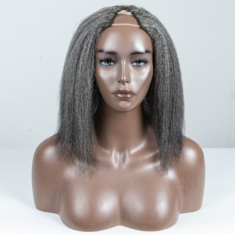 #51 Kinky Blow-out Human Hair V-Part Wig - MS-70