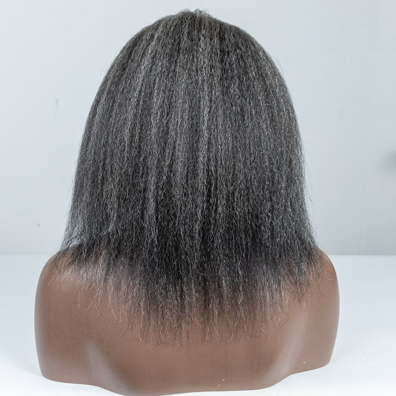 #51 Kinky Blow-out Human Hair V-Part Wig - MS-70