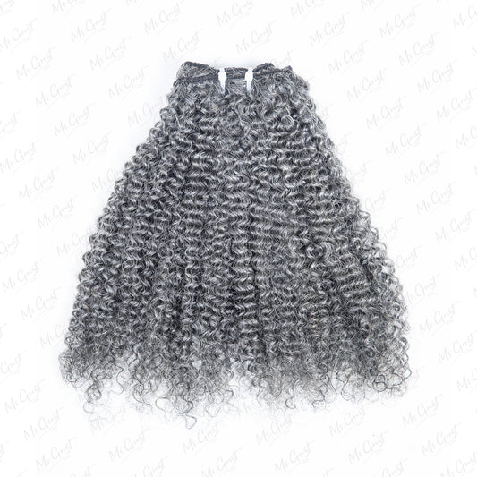#51 Gray Curly Human Hair Clip Ins Hair Extensions™️-GCCI003