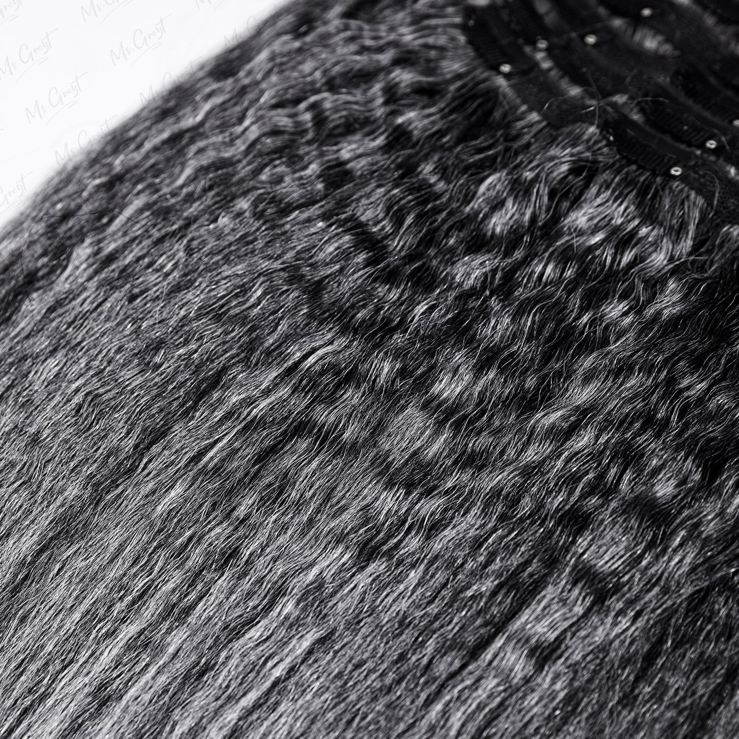 #34 Salt and Pepper kinky blow out Clip Ins Hair Extensions™️-GCCI006