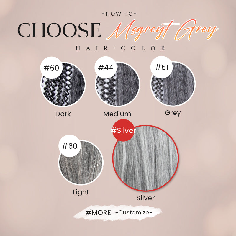 #Silver Yaki Human Hair 3 In 1 Half Wig™️-GHAW023