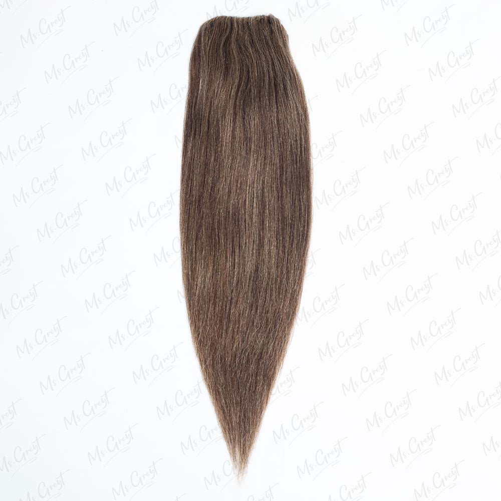 16" Brownish Grey Human Hair Drawstring Ponytail™️-GPONT003