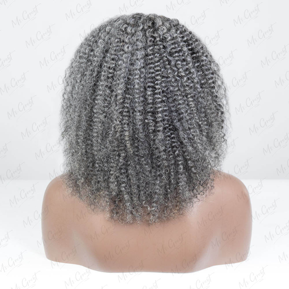 #51 Grey Curly Human Hair Headband Wig™️-GHBW006