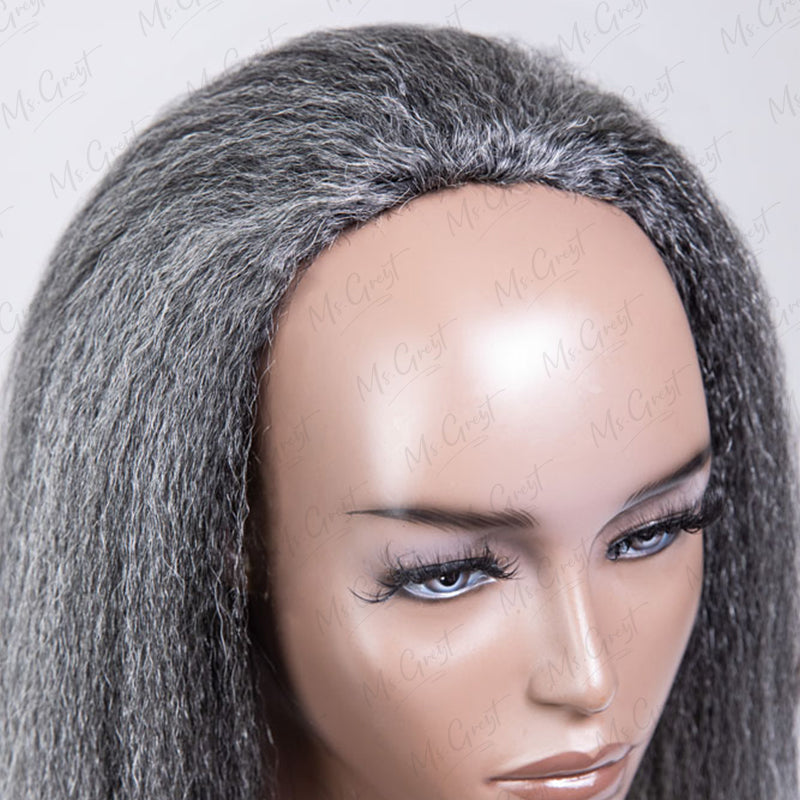 51 Kinky Blow Out Human Hair 3 In 1 Half Wig GHAW01