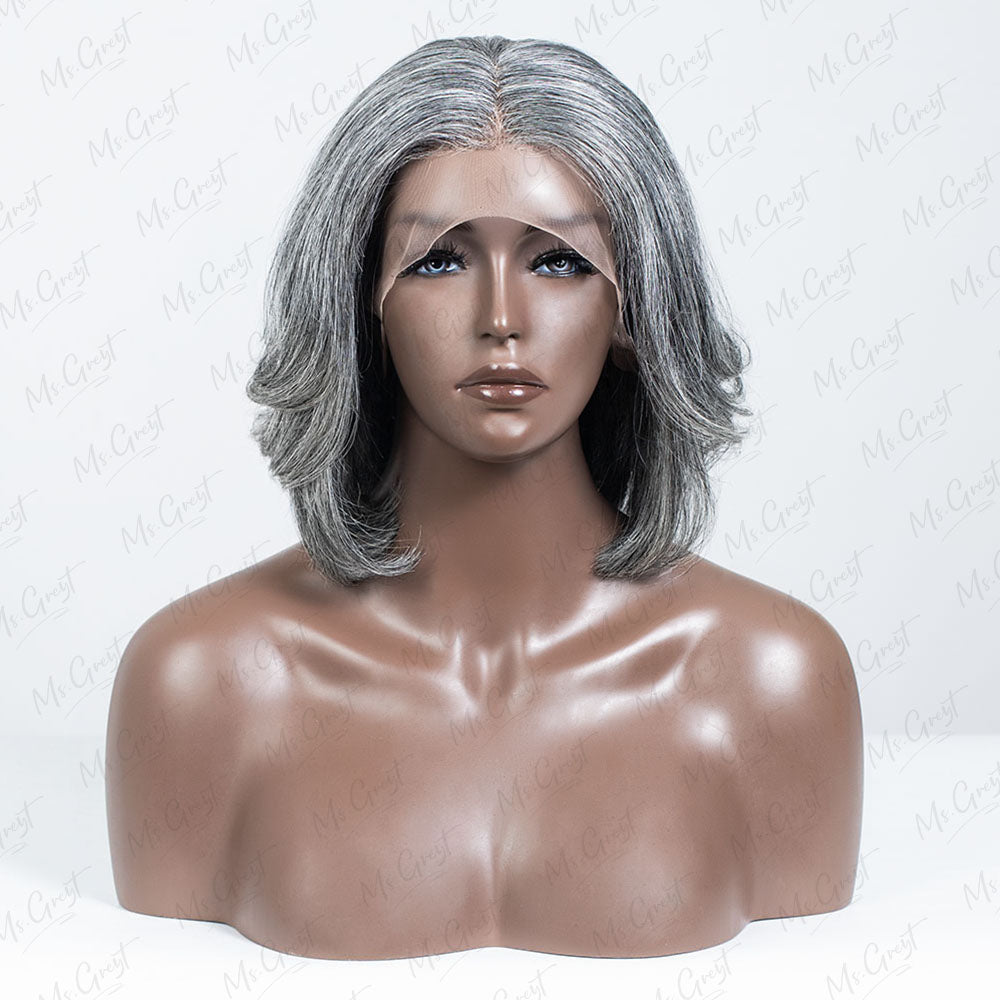 #44 Short Wavy Human Hair Lace Front Wig™️-GLFW020S