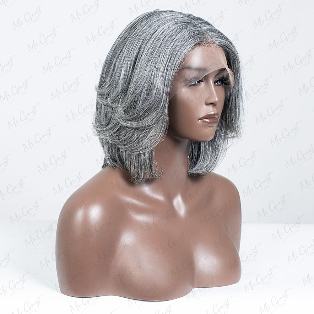 #44 Short Wavy Human Hair Lace Front Wig™️-GLFW020S