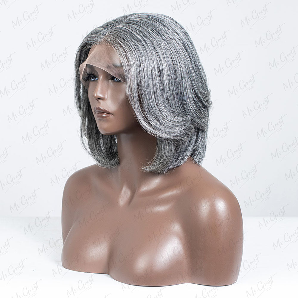 #44 Short Wavy Human Hair Lace Front Wig™️-GLFW020S