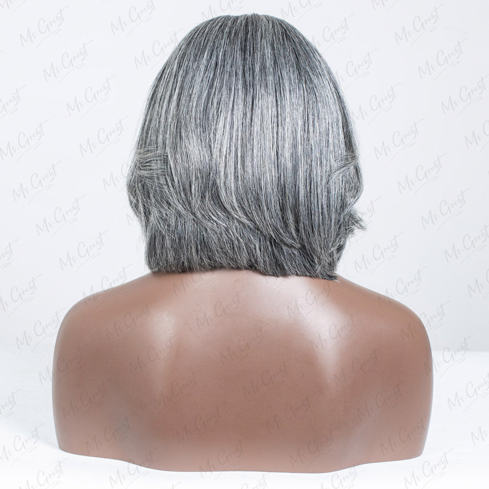 #44 Short Wavy Human Hair Lace Front Wig™️-GLFW020S