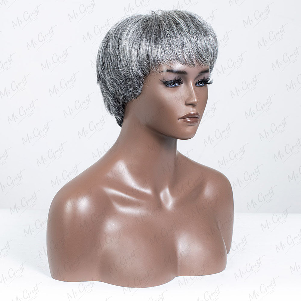 Short Grey Pixie Cut Lace Front Wig™️-GLFW021S