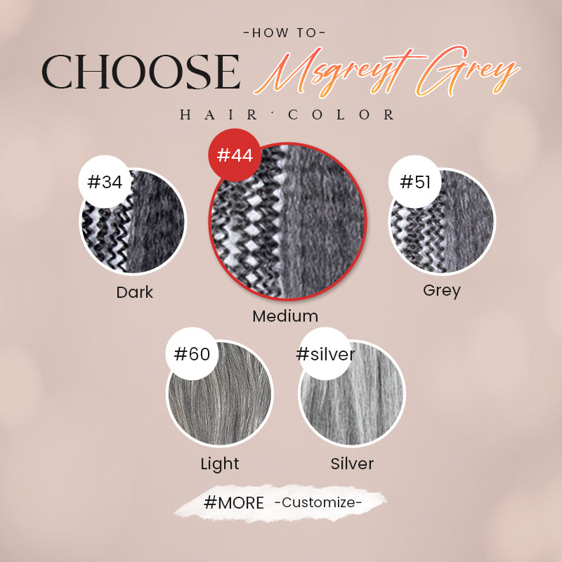 #44 Gray Human Hair Coily Ins Hair Extensions™️-GCCI002