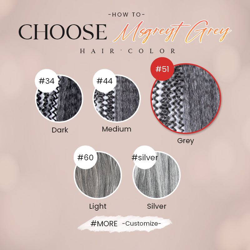 #51 Gray Human Hair Coily Clip Ins Hair Extensions™️-GCCI002