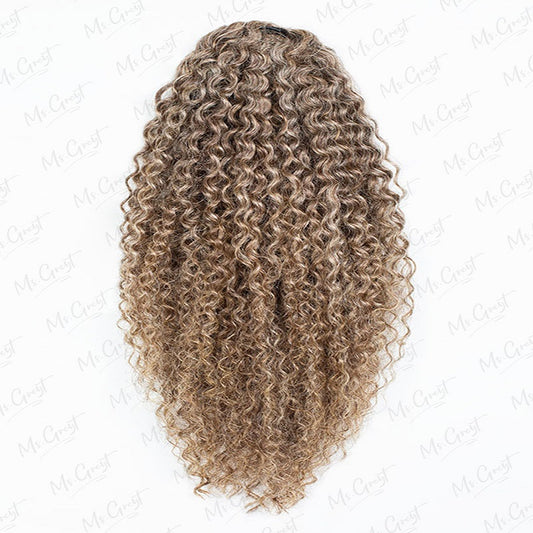 16" Brownish Grey Human Hair Drawstring Ponytail™️-GPONT003