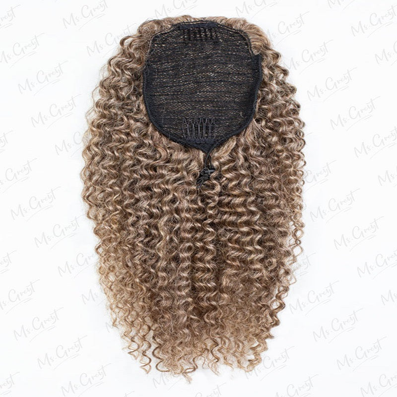 16" Brownish Grey Human Hair Drawstring Ponytail™️-GPONT003