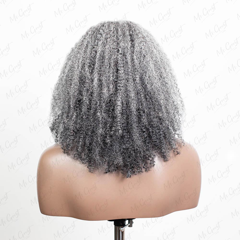 Grey Coily Human Hair V-Part Wig™️-GVPW001