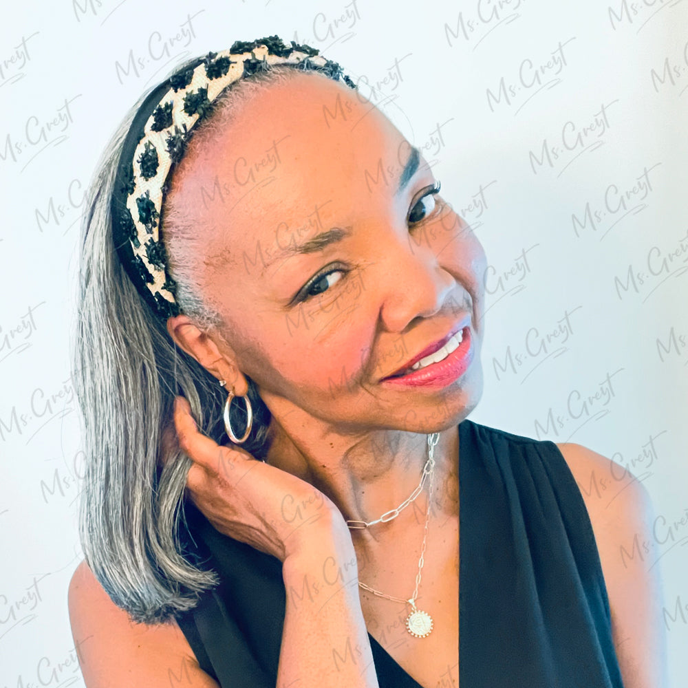 #51 Grey Bob Silky Human Hair Headband Wig™️- GHBW008S