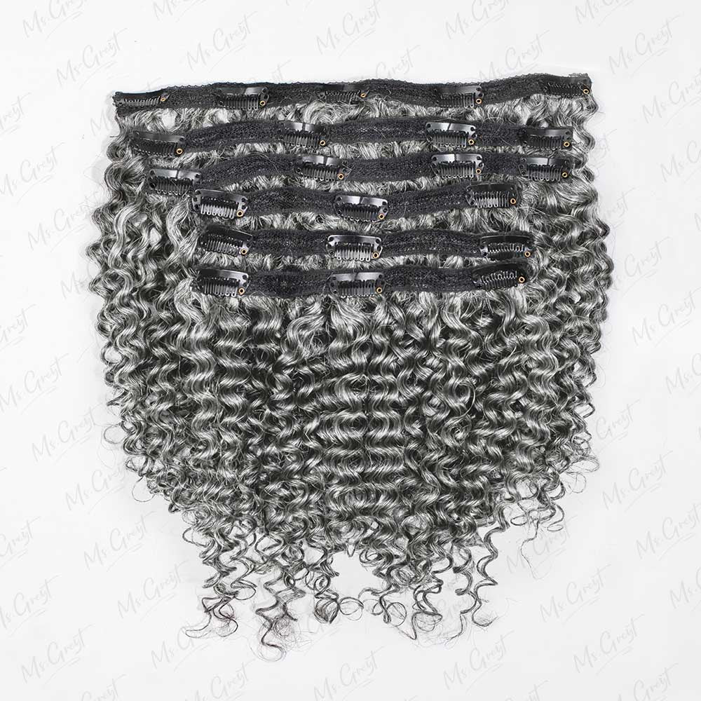 Grey Human Hair Clip Ins Hair Extensions™️-GCCI001