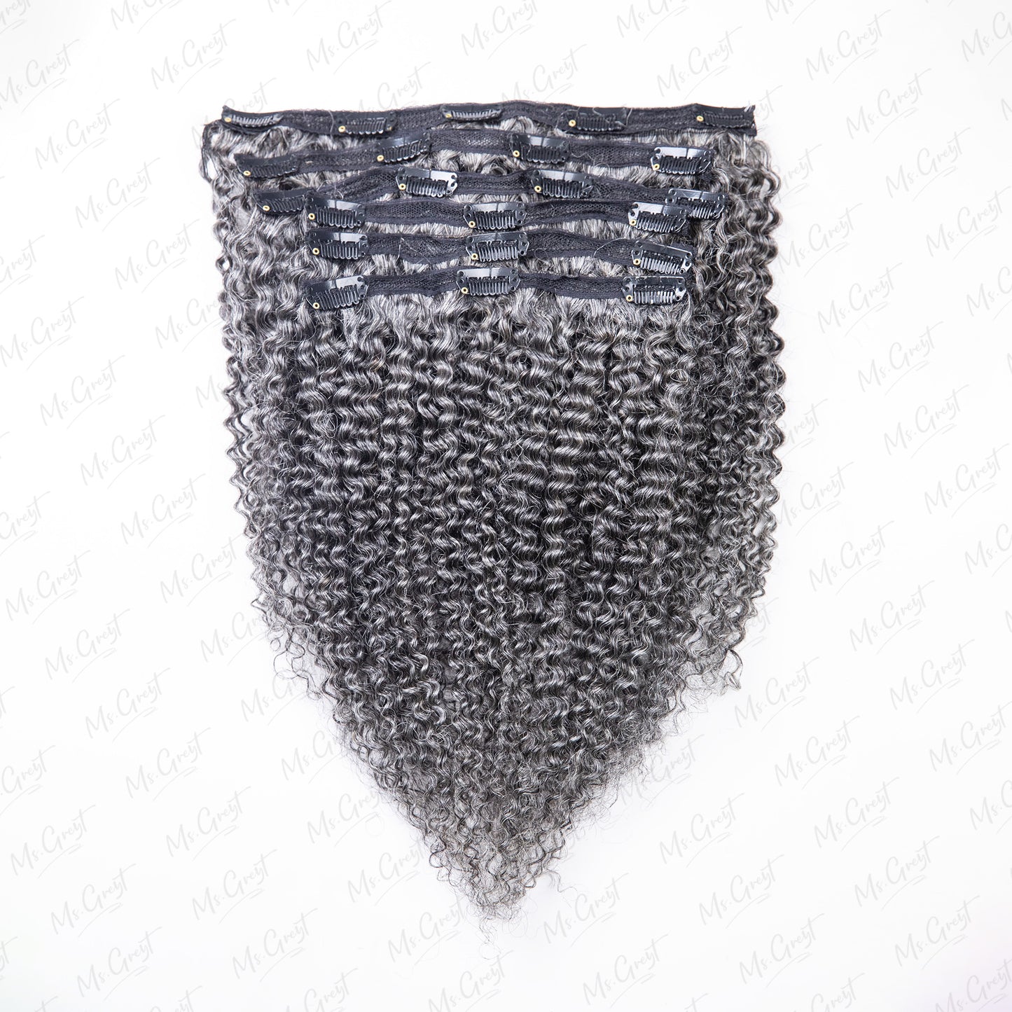 #44 Gray Human Hair Coily Ins Hair Extensions™️-GCCI002