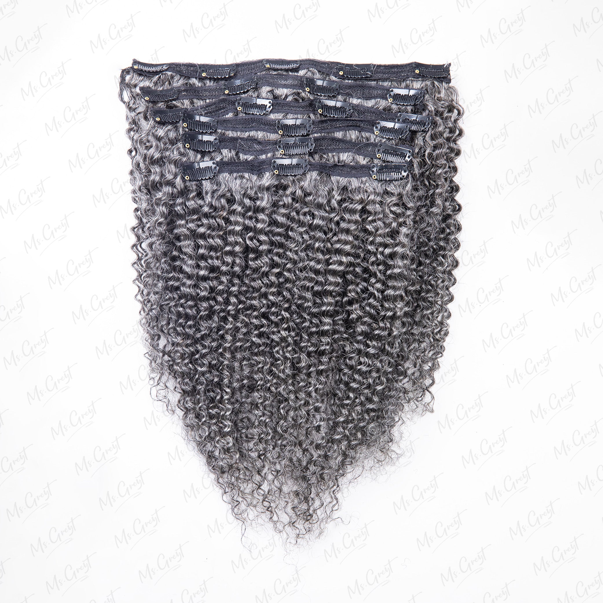 #44 Gray Human Hair Coily Ins Hair Extensions™️-GCCI002 – msgreyt