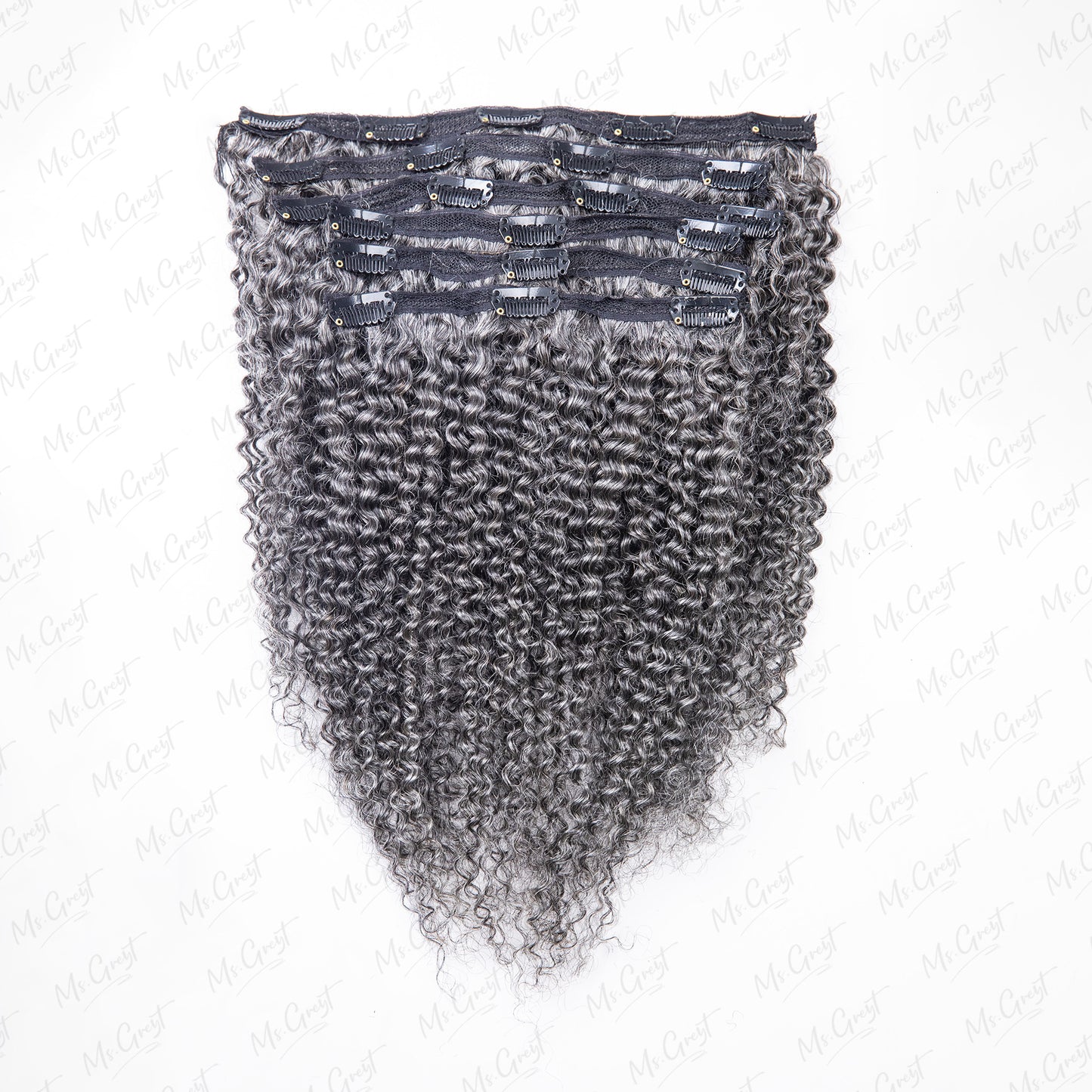 #44 Gray Human Hair Coily Ins Hair Extensions™️-GCCI002