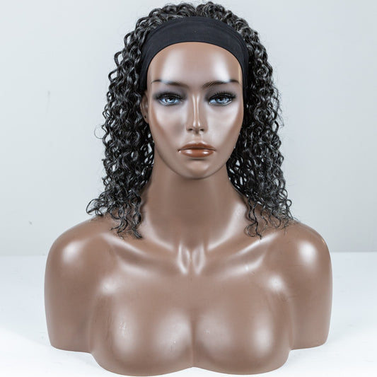 #34 Burmese Curly Human Hair Headband Wig - MF-29