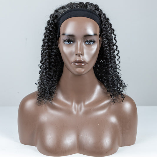 #34 Curly Human Hair Headband Wig - MF-30