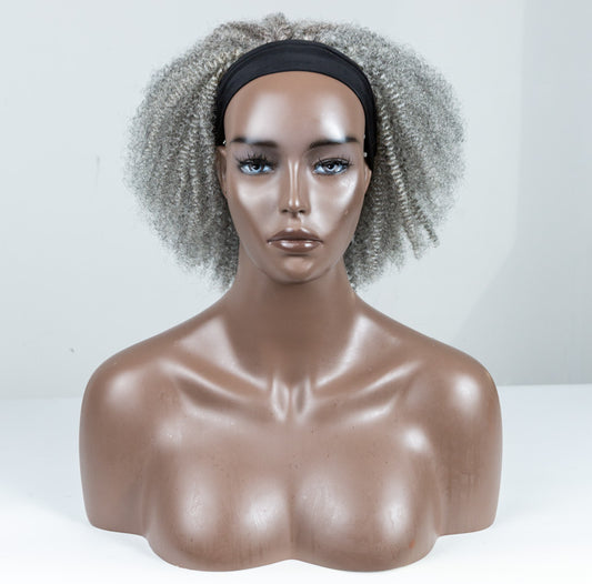 #60 Coily Human Hair Headband Wig - MF-31