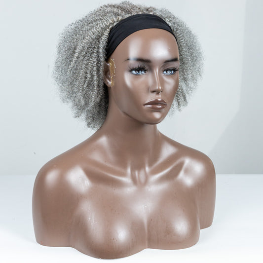 #60 Coily Human Hair Headband Wig - MF-31