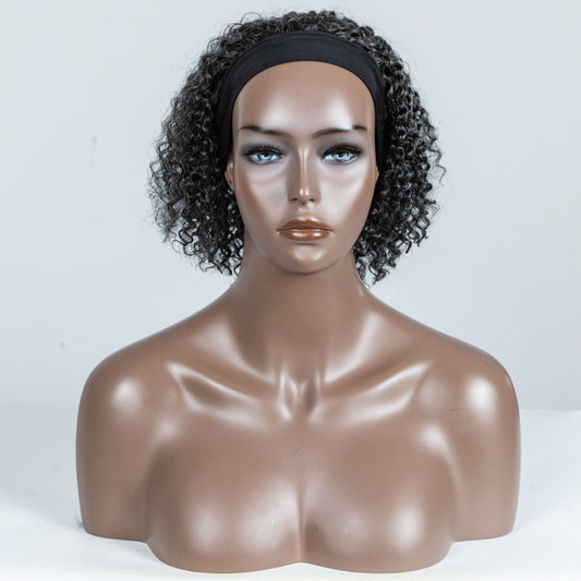 #34 Curly Human Hair Headband Wig - MF-32