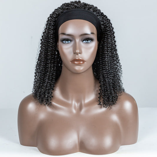 #34 Coily Human Hair Headband Wig - MF-35