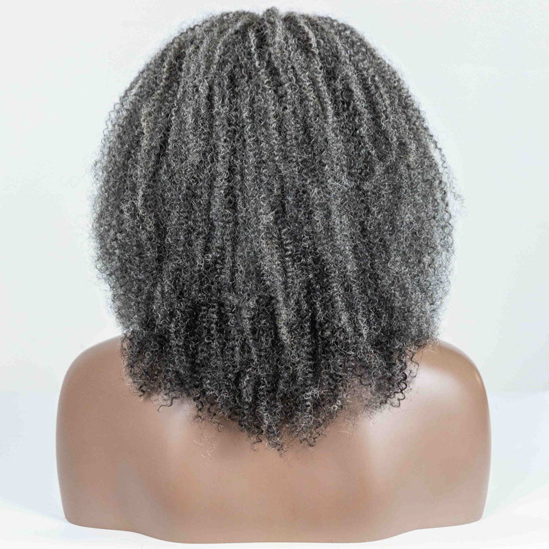 Grey Coily Human Hair Headband Wig - MF-8