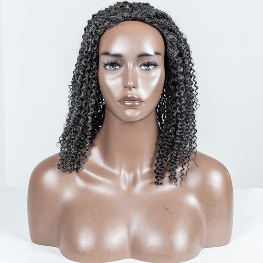 #34 Coily Human Hair 3 In 1 Half Wig - MS-11