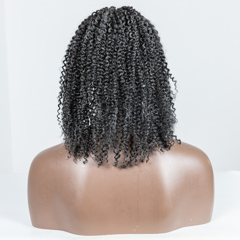 #34 Coily Human Hair 3 In 1 Half Wig - MS-11