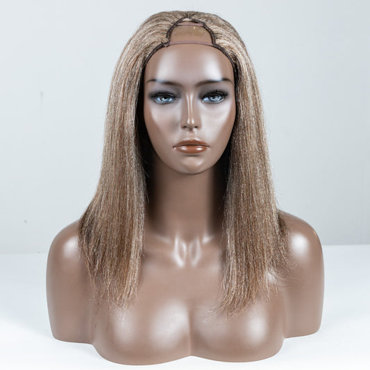 Brownish Grey Yaki V-Part Wig One Size Fits All - MS-50