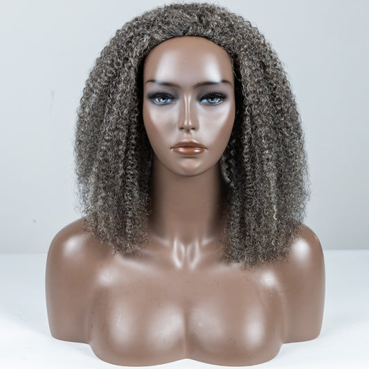 #44 Coily Human Hair 3 In 1 Half Wig - MS-52