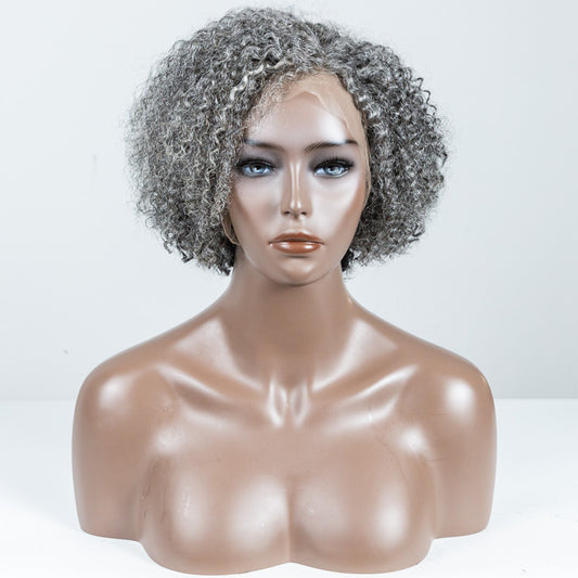 Grey Curly Lace Front Wig (13"*6") - MS-56