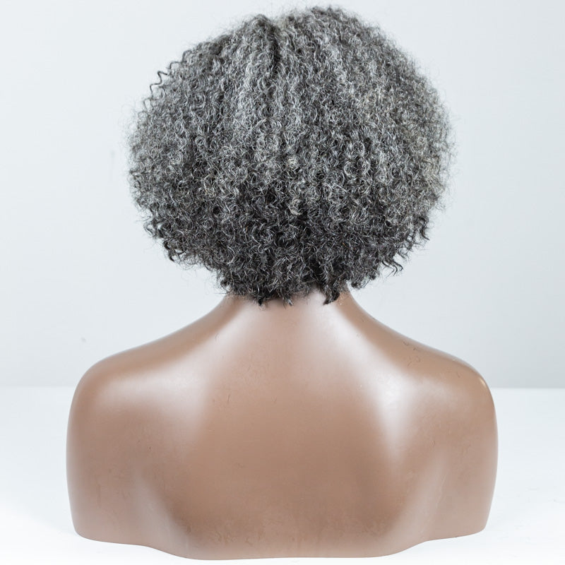 Grey Curly Lace Front Wig (13"*6") - MS-56
