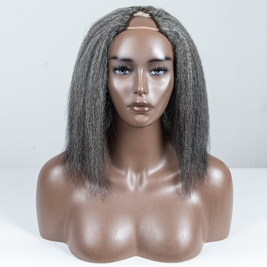 #51 Kinky Blow-out Human Hair V-Part Wig - MS-70