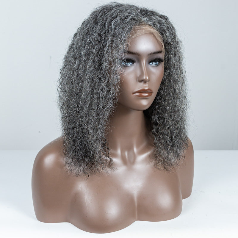 Picture Color Burmese Curly Human Hair Lace Front Wig (13"*6") - MS-73