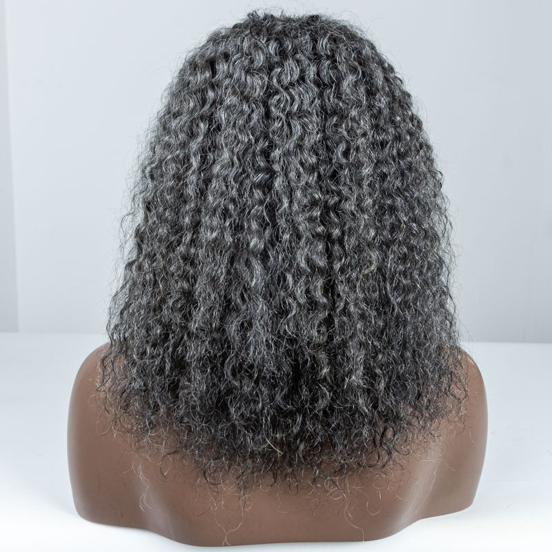 Picture Color Burmese Curly Human Hair Lace Front Wig (13"*6") - MS-73