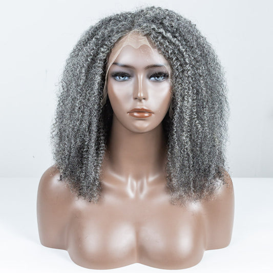 Picture Color Coily Human Hair Lace Front Wig (13"*6") - MS-75
