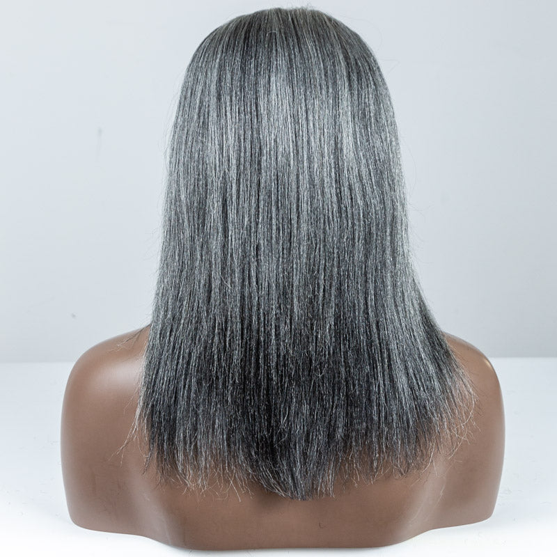 Grey Yaki V-Part Wig One Size Fits All - MS-82
