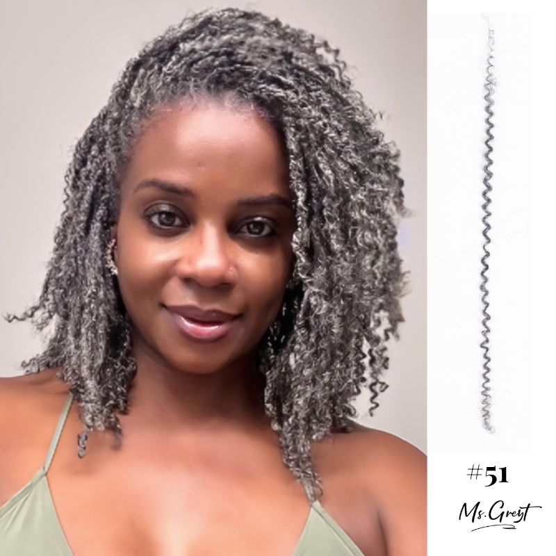 #51 Gray Coily Human Hair Bundle Hair Extensions™️-GHB001